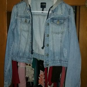 Hooded jean jacked